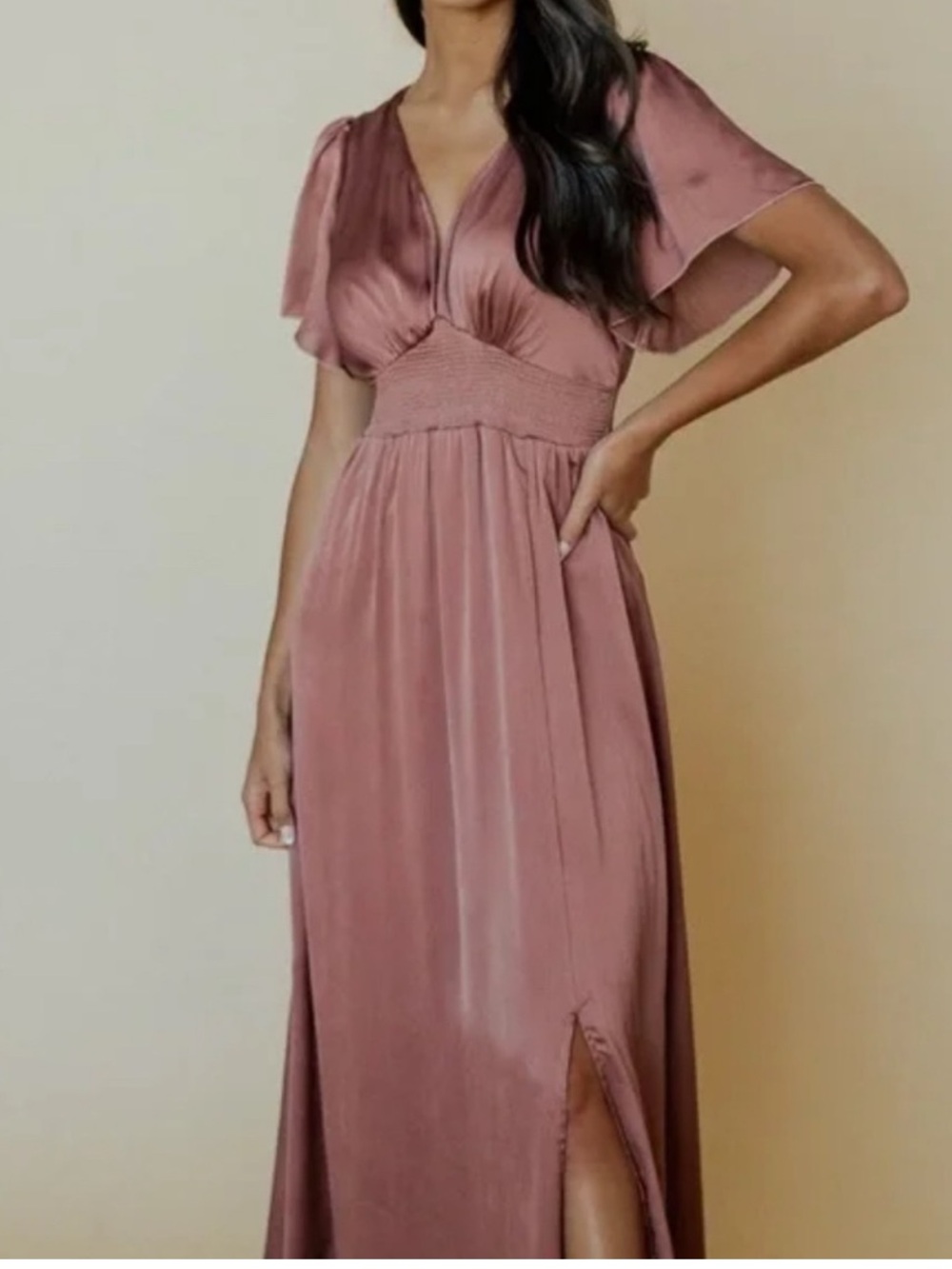 Baltic Born Pink Brown Prague Satin Maxi Dress Size XXL NWT